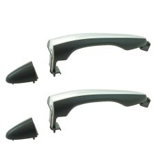 12-15 Kia Optima (w/o smart entry) Black & Chrome Exterior Door Handle Rear Pair
