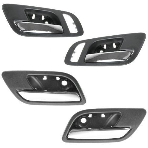 07-12 GM FS PU & SUV (w/Htd Seat & Memory) Front & Rear Inside Door Handle (Ebony & Chrome) Kit 4pc