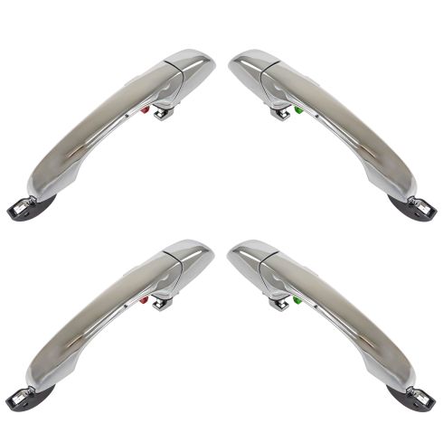07-12 Caliber; 07-14 Compass Front & Rear Chrome Outside Door Handle w/o Lock Provision Kit (4pcs)
