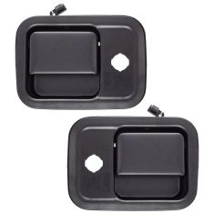 91-05 Freightliner FL, FLC Series Front Smooth Black Outside Door Handle Pair