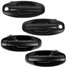 01-06 Hyundai Sante Fe Front & Rear PTM Black Outside Door Handle Kit (4pc)