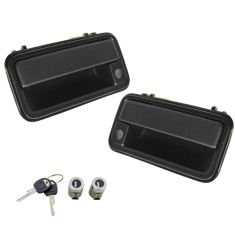 1995-01 Chevy GMC Truck Textured Black Front Exterior Door Handle Pair w/ Locks