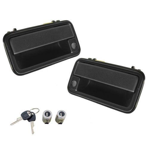 1995-01 Chevy GMC Truck Textured Black Front Exterior Door Handle Pair w/ Locks