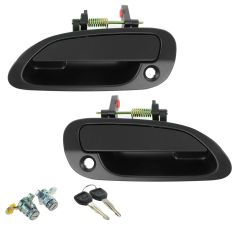 98-02 Honda Accord 2dr Front Exterior Door Handles w Locks Kit (4pc)