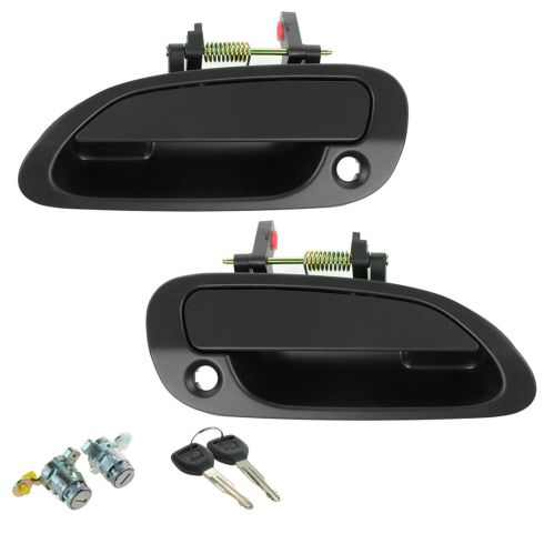 98-02 Honda Accord 2dr Front Exterior Door Handles w Locks Kit (4pc)