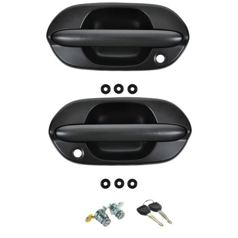 99-04 Honda Odyssey PTM Front Exterior Door Handles w Locks Kit (4pc)