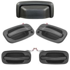 00-06 Suburban Yukon Tahoe Front & Rear Textured Black Door Handle & Liftgate Handle Kit (5pc)