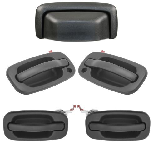 00-06 Suburban Yukon Tahoe Front & Rear Textured Black Door Handle & Liftgate Handle Kit (5pc)