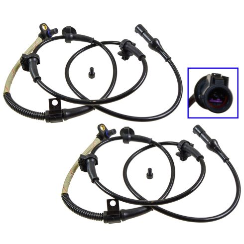 96-07 Explorer Mountaineer Mazda Pickup Ranger ABS Sensor & Harness Front 4WD Pair
