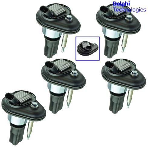 02-06 Trailblazer, Colorad0; 03-08 Isuzu w/2.8L, 3.5L, 4.2L Ignition Coil (Delphi) Set of 5