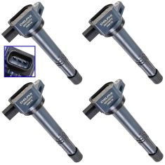 07-12 RDX; 02-06 RSX; 04-08 TSX; 00-11 Honda Mulitifit 2.0, 2.2, 2.3, 2.4 Ign Coil(Set of 4)(Delphi)