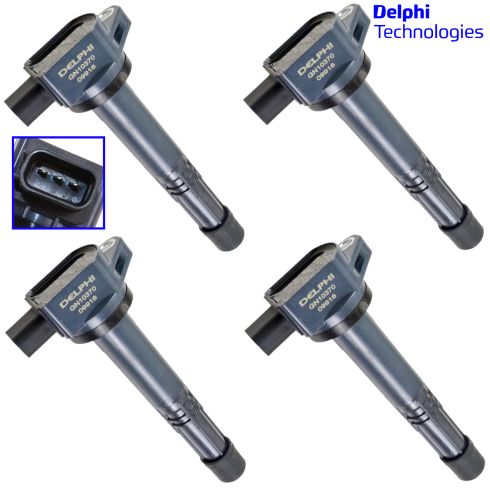 07-12 RDX; 02-06 RSX; 04-08 TSX; 00-11 Honda Mulitifit 2.0, 2.2, 2.3, 2.4 Ign Coil(Set of 4)(Delphi)