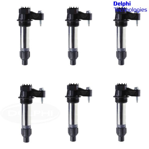 07-13 Buick, Cady, Chevy, GMC, Pntiac, Saab, Saturn, Suzuki 3.2, 3.6 Ign Coil (Set of 6) (Delphi)