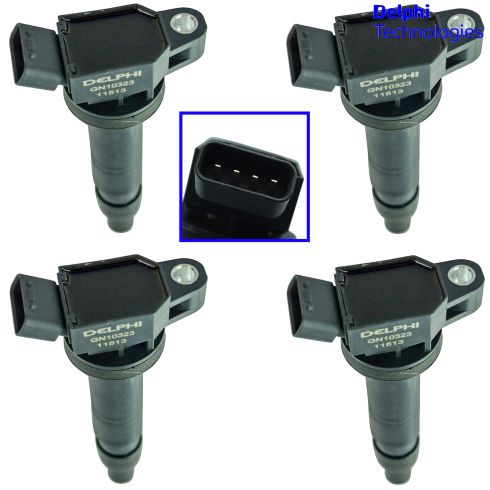 03-15 Toyota; 08-14 Lexus, Scion Multifit w/4, & 8 Cyl Ignition Coil Set of 4 (Delphi)