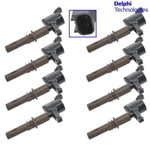 08-13 Expdtn, Nav; 08-10 Explr, F150, Mstng; 08 LT (w/4.6L, 5.4L &) Ignition Coil Set of 8 (DE)