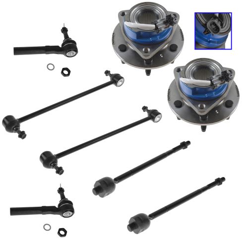 06-07 Terraza, Relay; 06-08 Uplander; 06-09 Montana SV6 Front Hub & Steering Kit (Set of 8)