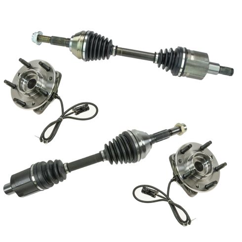 97-05 GM Mid Size SUV; 97-04 Mid Size PU w/ZR2 Front Hub Assy w/CV Axle Kit (Set of 4)