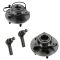 06-08 Dodge 1500 w/RWAL (w/Eng Spd Sensor) Front Wheel Hub & Bearing w/Outer Tie Rod Kit (Set of 4)