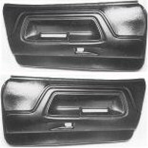 1970-74 Dodge Challenger Molded Plastic Door Panels Black