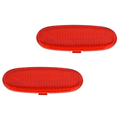 02-08 Ram 1500; 03-09 2500, 3500; 04-09 Drngo; 07-09 Aspen Frt Dr Pnl Mtd Red Refl Lens PAIR (Mopar)