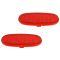 02-08 Ram 1500; 03-09 2500, 3500; 04-09 Drngo; 07-09 Aspen Frt Dr Pnl Mtd Red Refl Lens PAIR (Mopar)