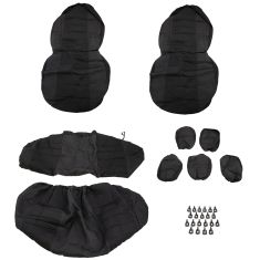Dickies: ARLINGTON Front Buckets, Rear Bench BLACK Premium TRUCK Seat & Headrest Cover (3 PIECE Set)