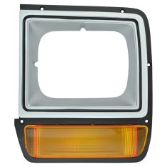86-89 Dodge D/W 100; 86-90 D/W150, 250, 350, Ramcharger Silver Headlight Bezel w/Parking Light LF