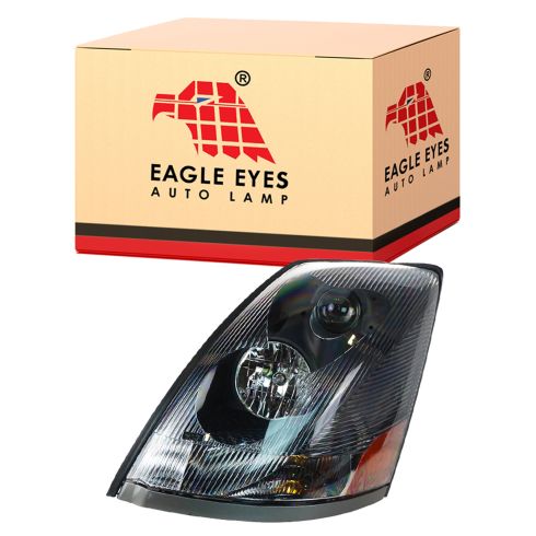 04-14 Volvo VNL 200 300 430 630 670 730 780 Series w/Black Bezel & Non Protruding Lens Headlight LH