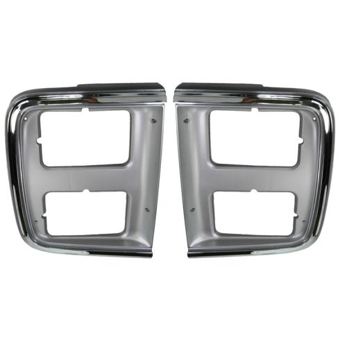 1985-91 Chevy GMC Van Chrome HL Trim Bezel Pair