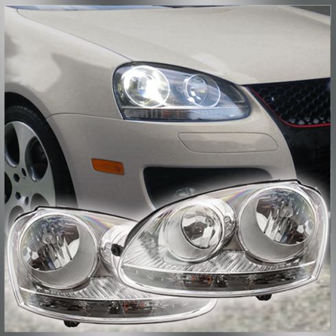 Driver Side Halogen Headlamp Assembly For VW Jetta / GTI – VW2502127 (Left)