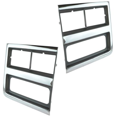 89-91 Chevy Blazer PU Chr Blk HL Bezel PAIR