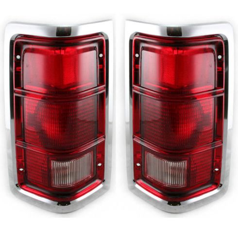 1988-93 Dodge Truck Tail Light Chrome Trim Pair