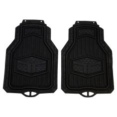 Custom Accessories TRUCK TUFF: Trim to Fit Heavy Duty BLACK Rubber Truck Floor Mat (2 Piece Set)