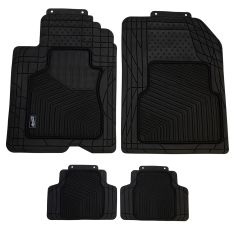 Custom Accessories Smart Fit: Trim to Fit All Season HD BLACK Rubber CAR Floor Mat (4 Piece SET)
