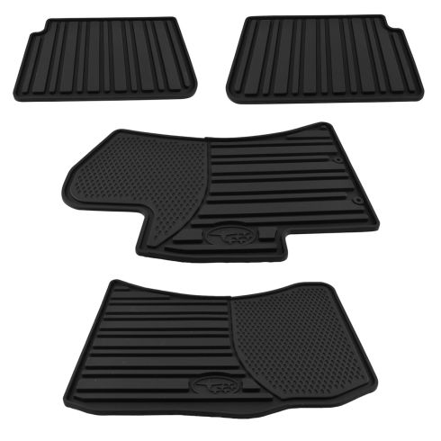 08-14 Impreza, WRX, WRX Sti; 09-13 Forester Mld Blk Rubber All Weather Floor Mat Kit (Set of 4) (SB)