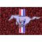 64-68 Ford Mustang Maroon 80/20 Loop Front & Rear Floor Mat w/Silver Pony Emblem (Set of 4)
