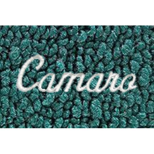 67-69 Chevy Camaro Aqua 80/20 Loop Frt & Rr Floor Mat w/Metallic Silver ~Camaro~ Script (Set of 4)