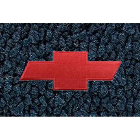 68-72 Chevy Chevelle, Malibu Dark Blue 80/20 Loop Frt & Rr Flr Mat w/Met Gold Bowtie Emblem (Set 4)