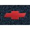 68-72 Chevy Chevelle, Malibu Dark Blue 80/20 Loop Frt & Rr Flr Mat w/Met Gold Bowtie Emblem (Set 4)