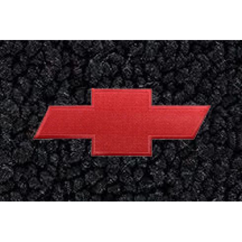 68-72 Chevy Chevelle, Malibu Black 80/20 Loop Frt & Rr Flr Mat w/Metallic Gld Bowtie Emblem (Set 4)