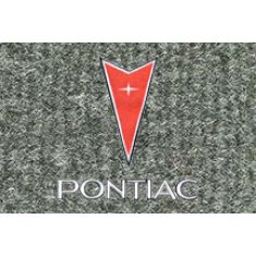 74-81 Firebird Medium Gray Cutpile Front & Rear Flr Mat w/Red Arrowhead & PONTIAC Script Emb (Set 4)