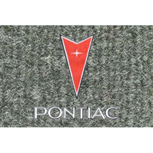 74-81 Firebird Medium Gray Cutpile Front & Rear Flr Mat w/Red Arrowhead & PONTIAC Script Emb (Set 4)