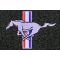 79-93 Ford Mustang Ebony Cutpile Front & Rear Floor Mat w/Silver Pony Emblem (Set of 4)