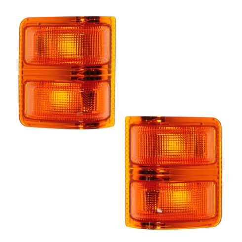 08-12 Ford Super Duty F250-F450 PU w/OE Tow Mirrors Amber Turn Signal Lens w/Bulbs PAIR (Mirror MTD)