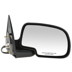 99-02 Sierra Power Mirror Blk w/Gloss Blk Cap RH