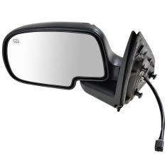 99-02 Silverado Pwr Htd Blk Chrme Mirror Heated LH