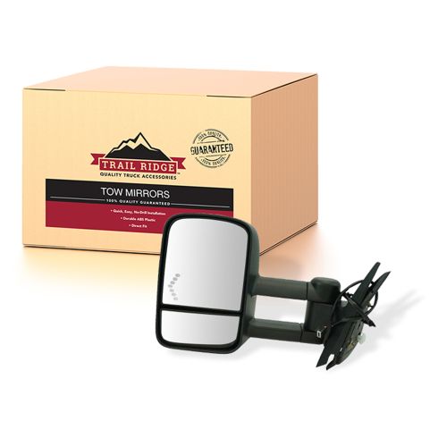 07-13 Chevy Silverado, GMC Sierra Pwr Htd Dual Arm w/Chevron Signal Mirror LH (TR)