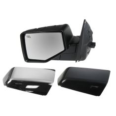 2006-10 Ford Explorer, Mountaineer; 2007-10 Sport Trac Pwr Htd Puddle Light Mirror LH (Chrme & PTM Caps)