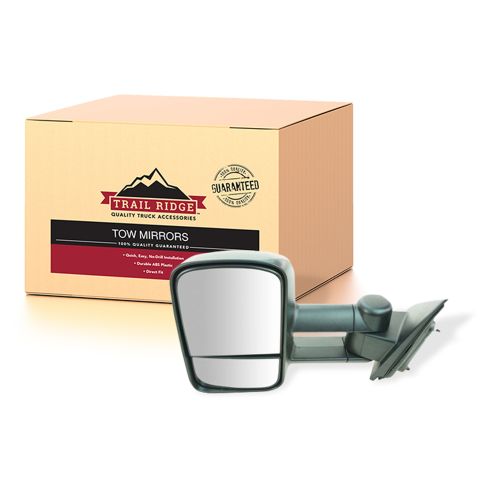 14-17 Chevy Silverado, GMC Sierra 1500,2500,3500 Textured Black Manual Tow Mirror LH (TR)