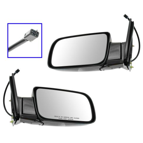 88-00 Chevy PU Power Mirror Blk Pair